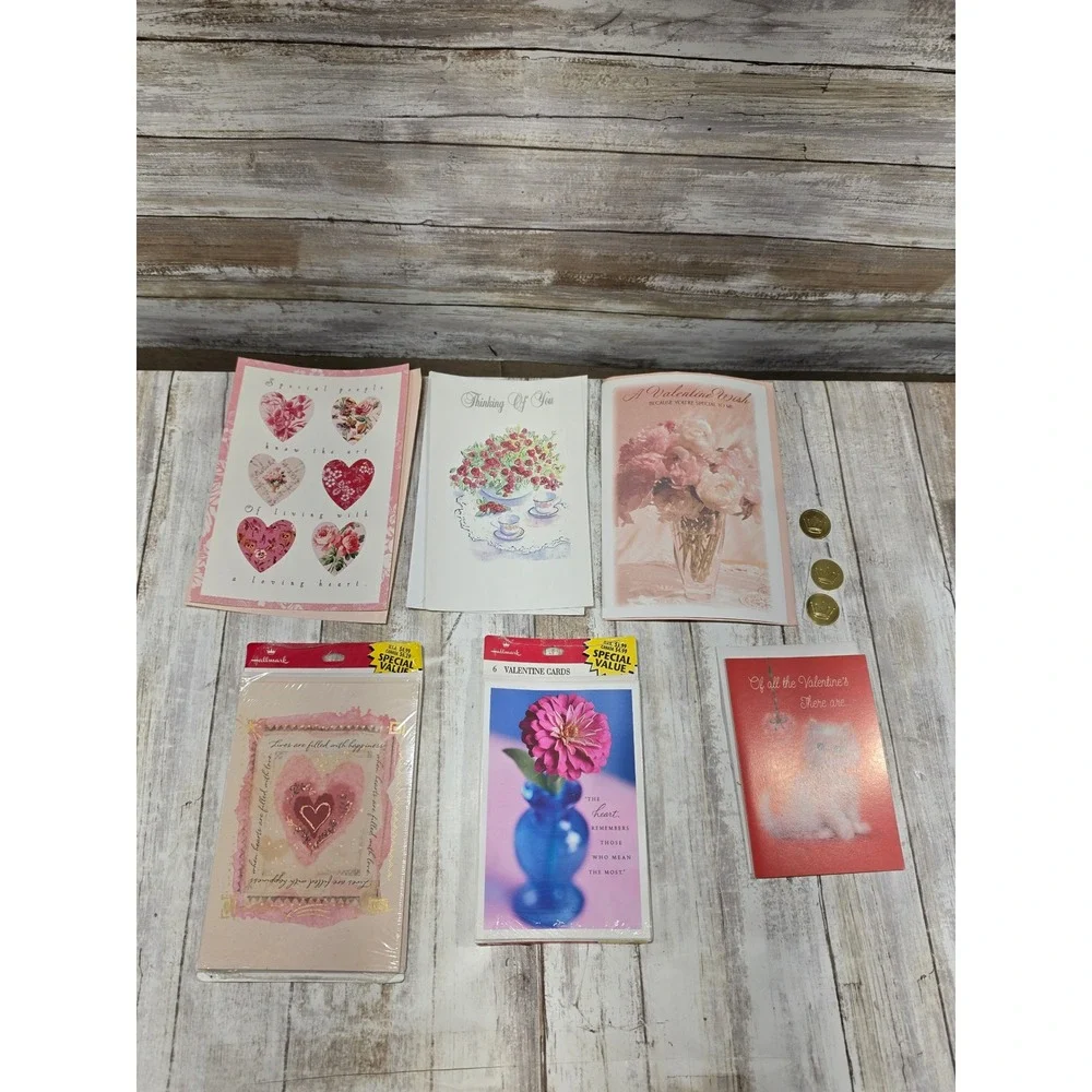 Hallmark Valentines Day Thinking of You Greeting Card Lot Sealed‎ Packs Floral